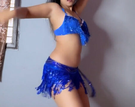Hindustani Keerthana Showing Navel in Bra and Shorts While Dancing